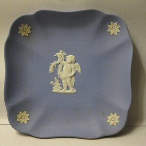 Wedgwood Jasperware Cupid: 4" square ring dish plate